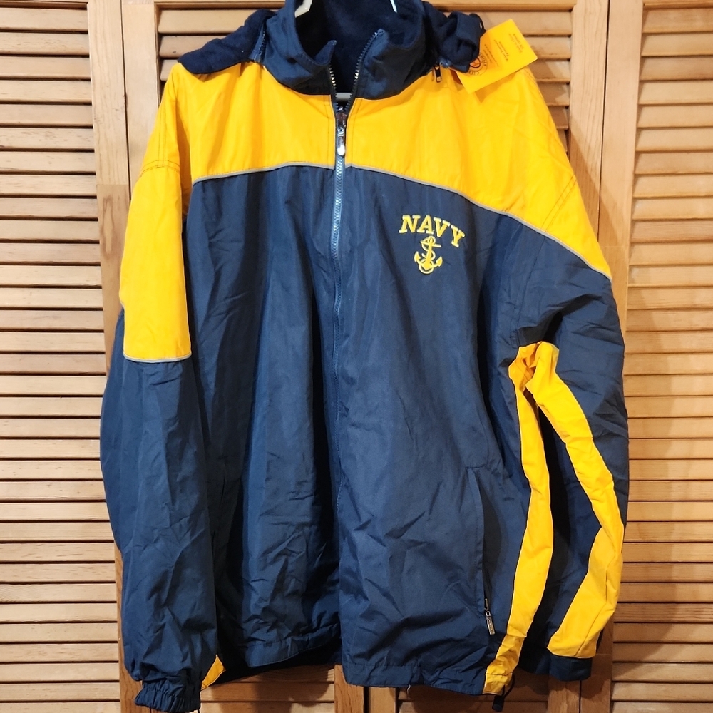 Navy Design Jacket Blue and Yellow Colors Sz 2xl